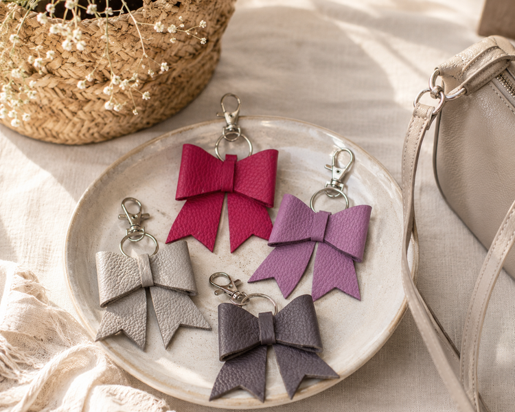 Leather Bow Keychains