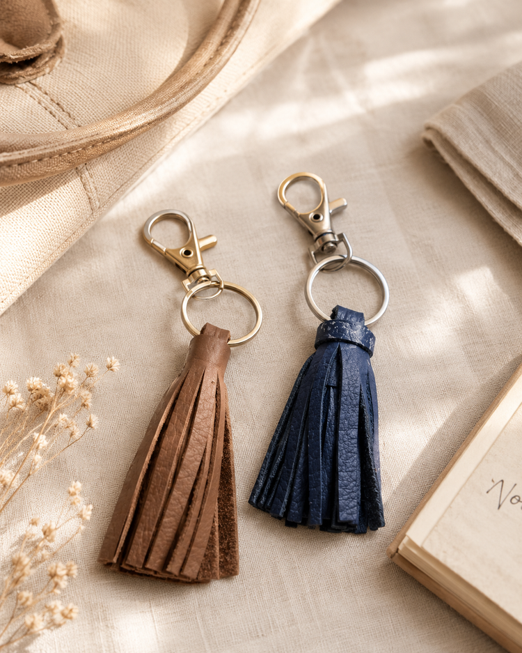 Leather Tassel Keychains