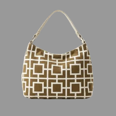 Patterned handbag on a white background