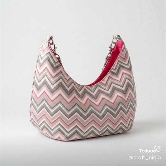Blush Chevron Hobo Bag