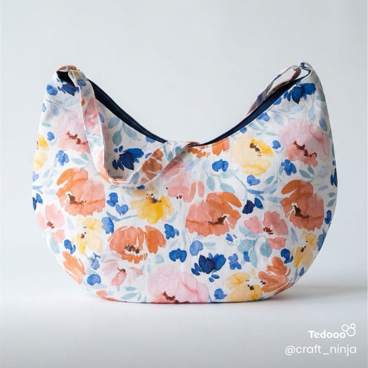 Painted Blossom Hobo Bag